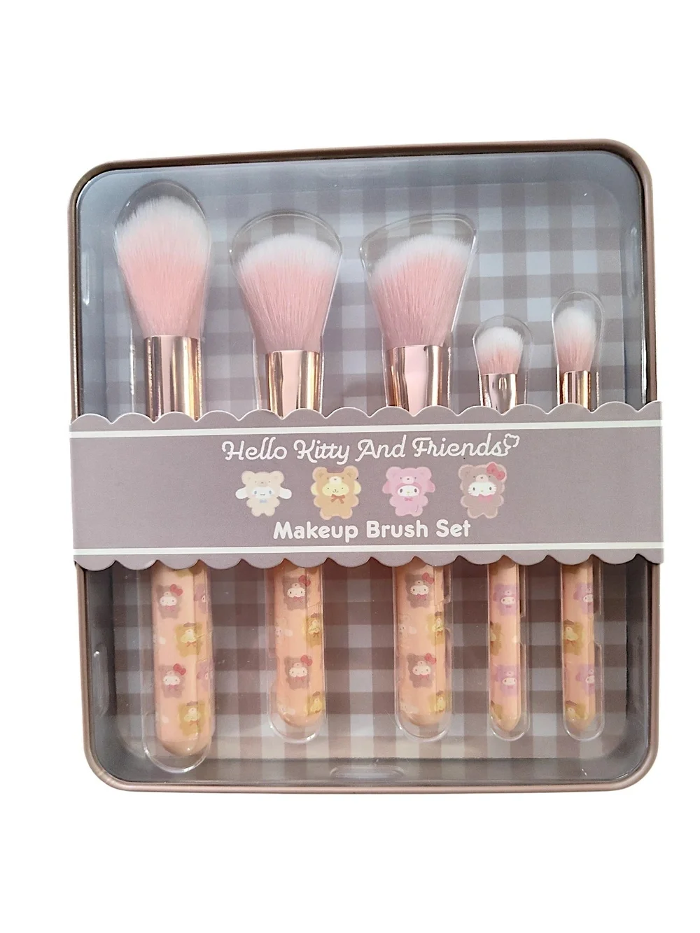 🆕 Hello Kitty Creme False Eyelashes & Makeup 5 Brush Set Bundle